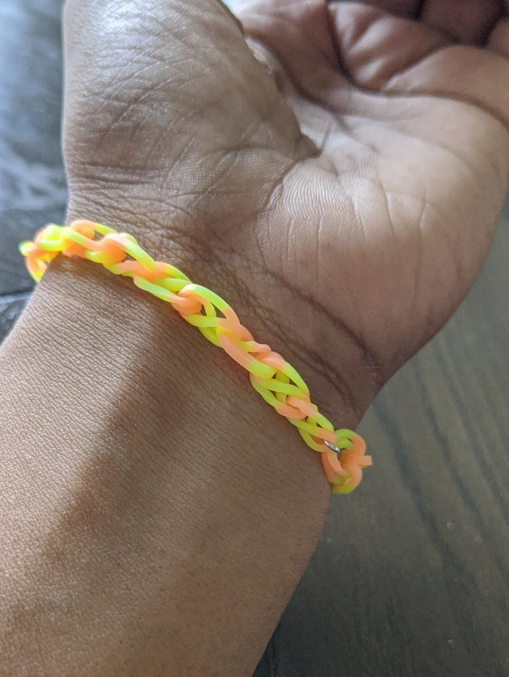 Crazy Neon Orange & Yellow Rubber Band Bracelet